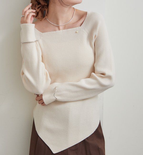  「スクエアネックリブニット」|ニット・セーター|