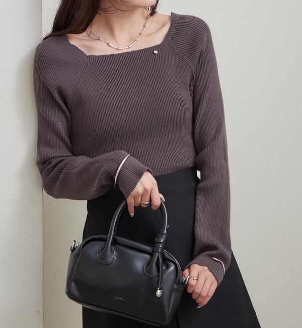  「スクエアネックリブニット」|ニット・セーター|