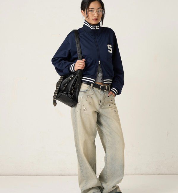  「Sロゴコンパクトトラックジャケット」|ブルゾン・スタジャン|
