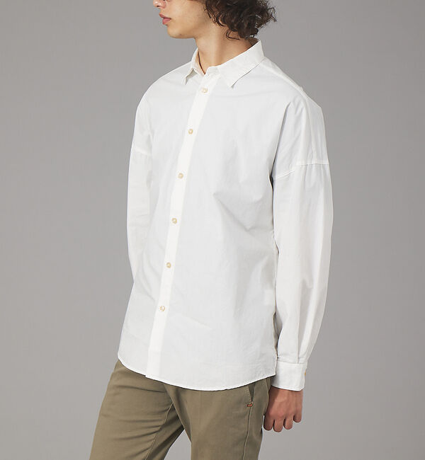 ABAHOUSE「【ナチュラルコットン】タイプライター オーバーシャツ」|シャツ・ブラウス|ホワイト