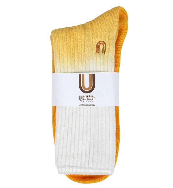 ABAHOUSE「【UNIVERSALOVERALL / ユニバーサルオーバーオール】タイダイソッ」|ソックス|イエロー