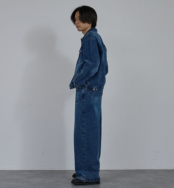 ABAHOUSE「【AH ABAHOUSE】ブラスト ワイドバギー デニムパンツ / セットアップ」|デニム|