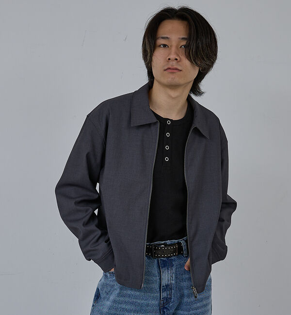 ABAHOUSE「【AH ABAHOUSE】クロップド ダブルジップアップブルゾン」|ブルゾン・スタジャン|