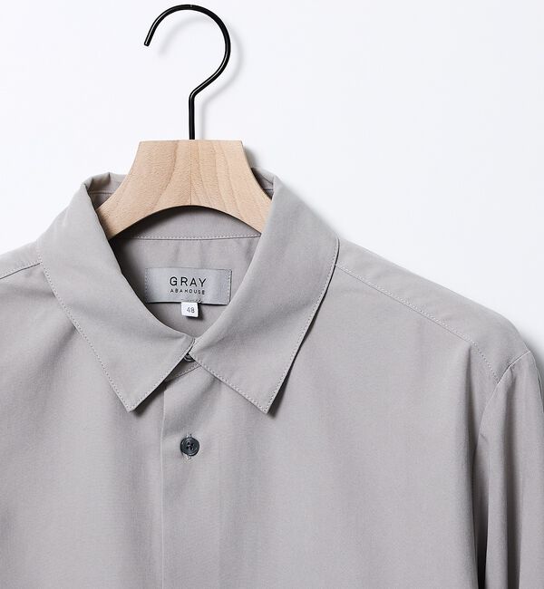 ABAHOUSE「【リラックスフィット】ピーチサテン レギュラーカラーシャツ」|シャツ・ブラウス|