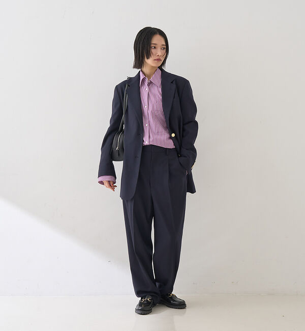 Rouge vif「【セットアップ対応】メンズライクウール混サキソニーテーパードパンツ」|その他|