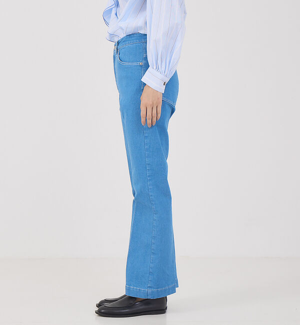 qualite「【e&times;qualite】 センタープレスフレアーデニム」|デニム|