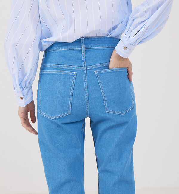 qualite「【e&times;qualite】 センタープレスフレアーデニム」|デニム|