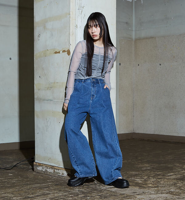 NOMINE「フロントシャーリング シアー ロンT」|Tシャツ・カットソー|