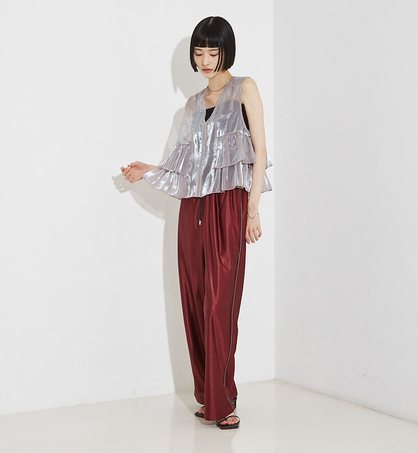 NOMINE「2WAY シャイン シアー フリルベスト」|ベスト・ジレ|