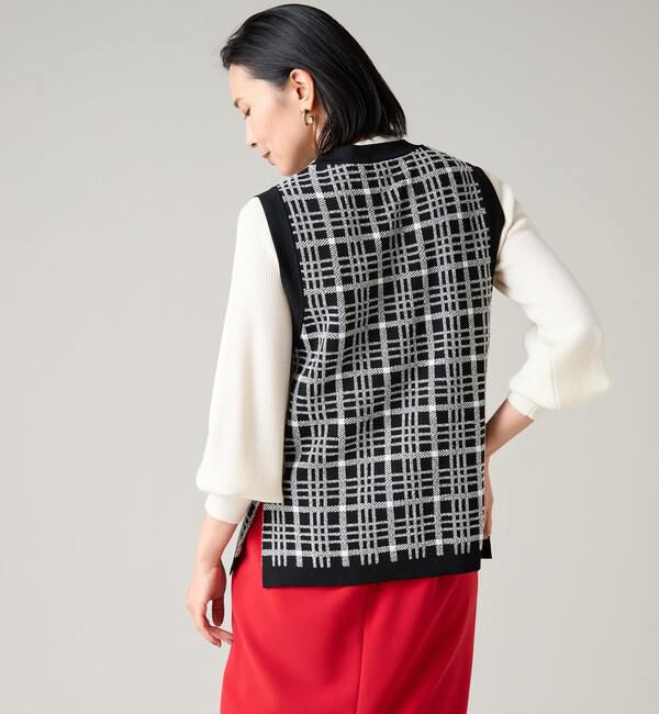 TIARA「ジャカード柄ベスト」|ベスト・ジレ|