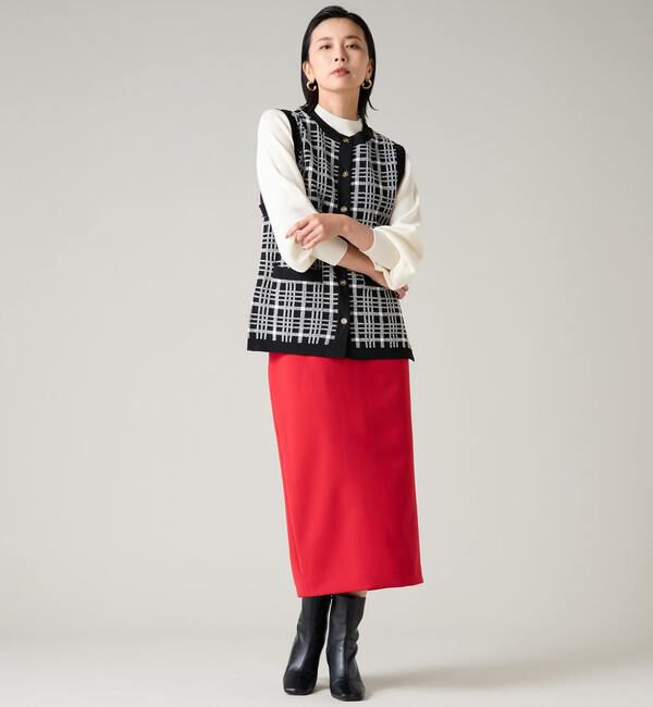 TIARA「ジャカード柄ベスト」|ベスト・ジレ|