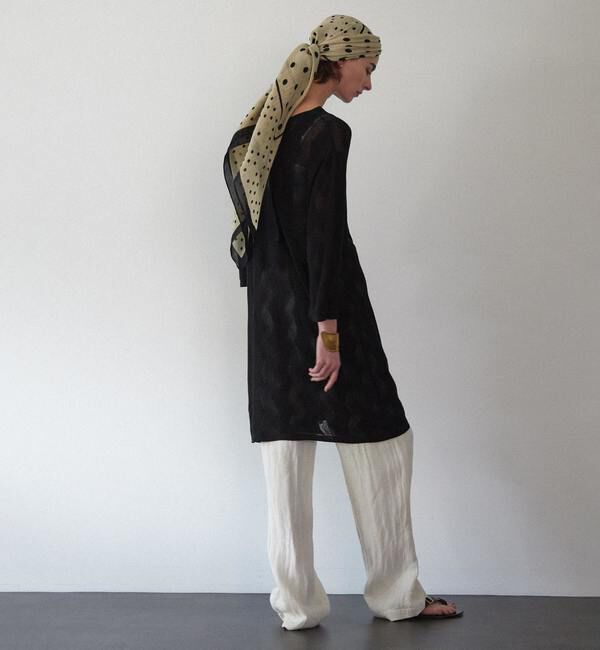 Liesse「透かし編みニットチュニック」|ニット・セーター|ブラック