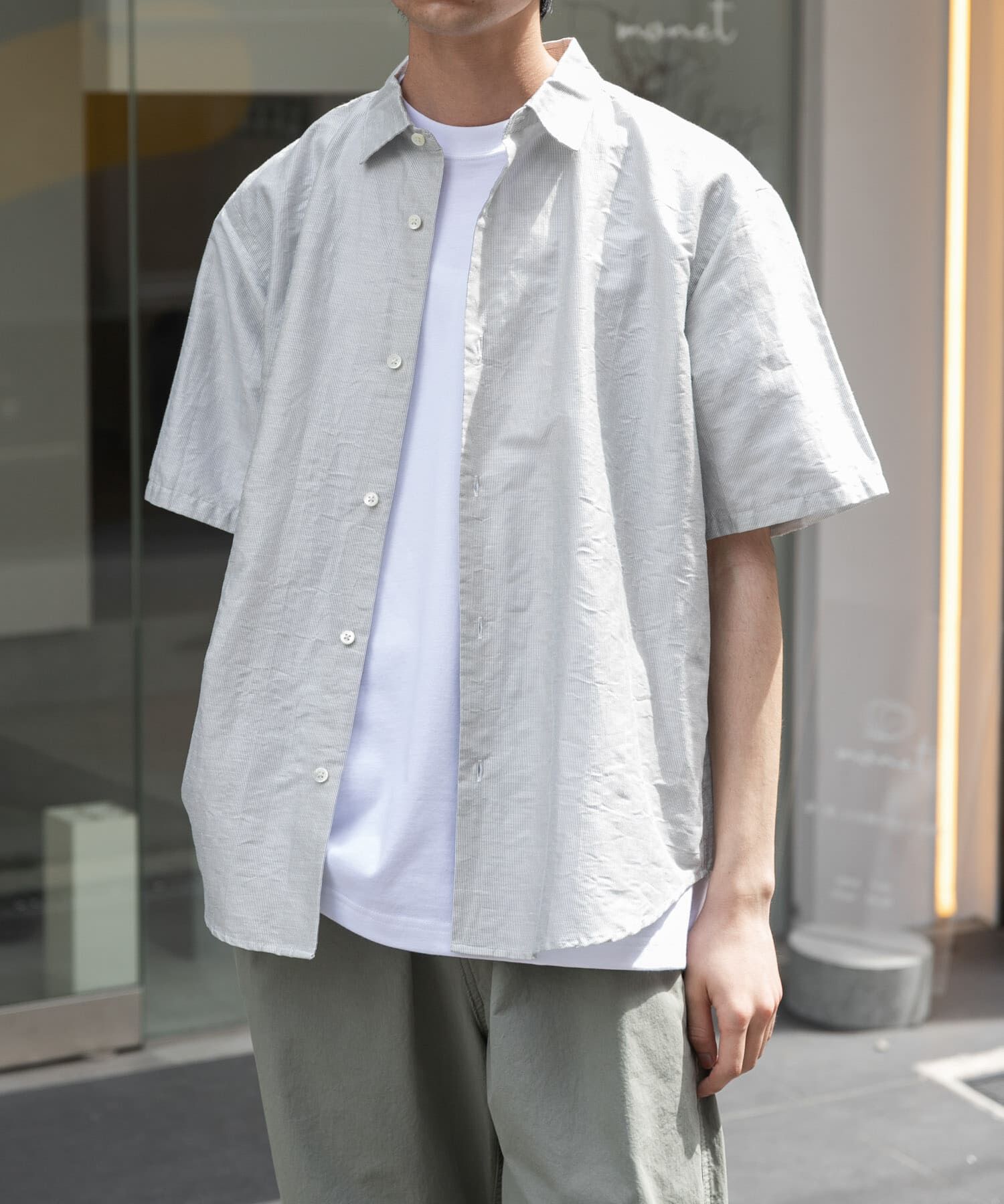 URBAN RESEARCH DOORS「FORK&SPOON　リネンワッシャーレギュラーカラーシャツ」|シャツ・ブラウス|