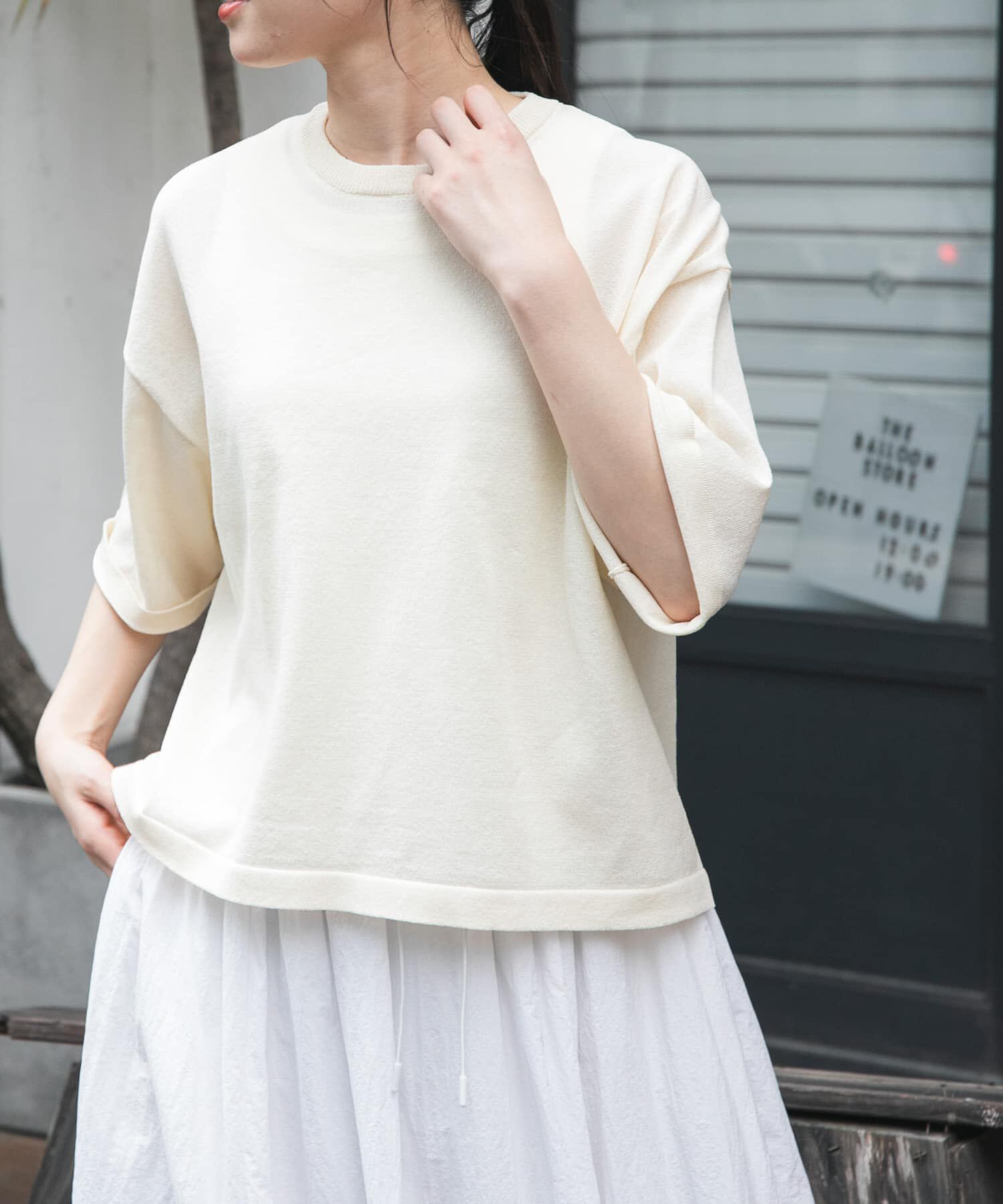 URBAN RESEARCH DOORS「FORK&SPOON　ペーパーニットTシャツ」|ニット・セーター|