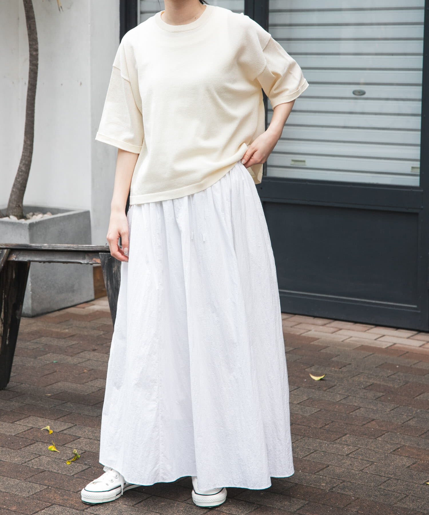 URBAN RESEARCH DOORS「FORK&SPOON　ペーパーニットTシャツ」|ニット・セーター|