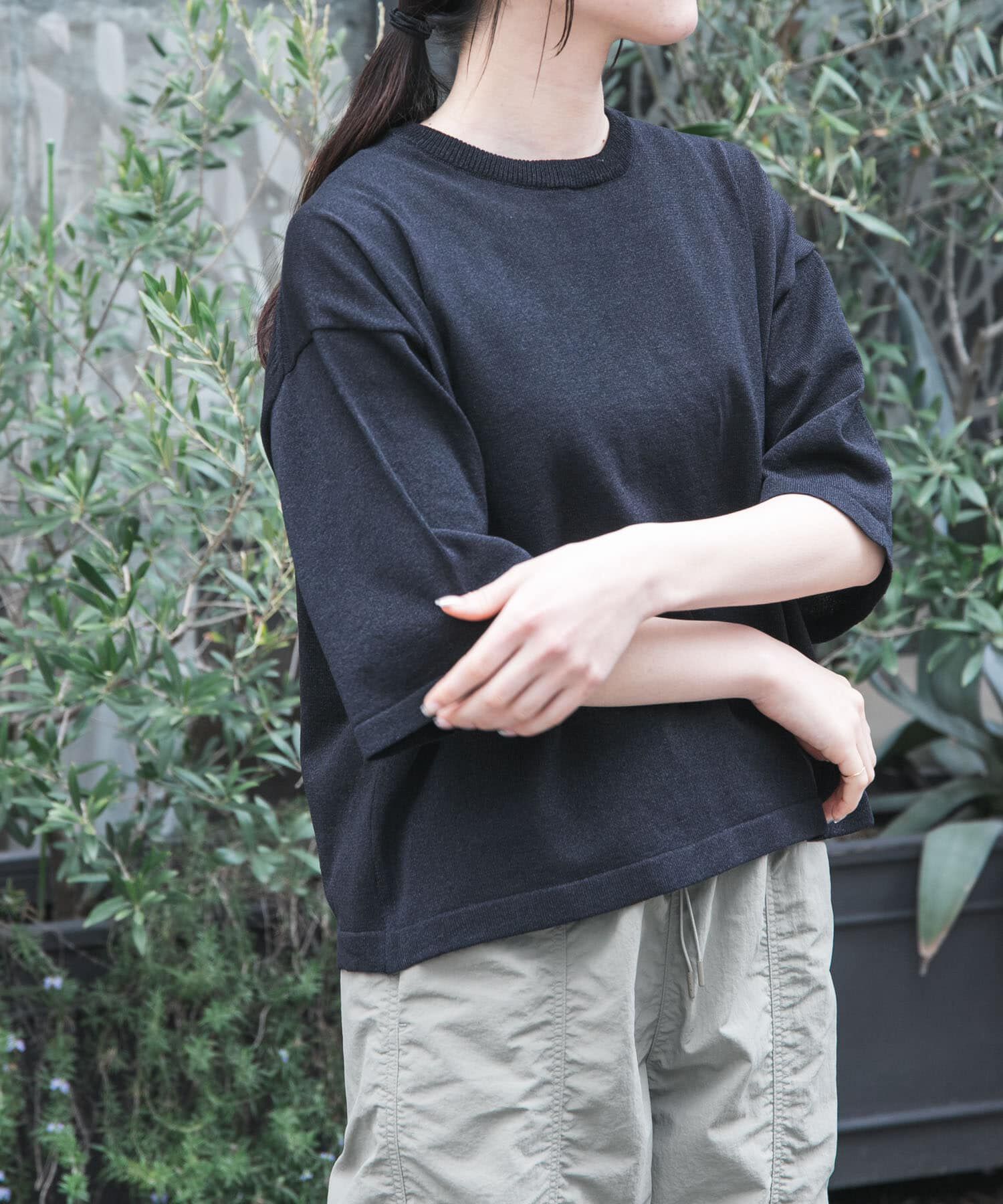 URBAN RESEARCH DOORS「FORK&SPOON　ペーパーニットTシャツ」|ニット・セーター|