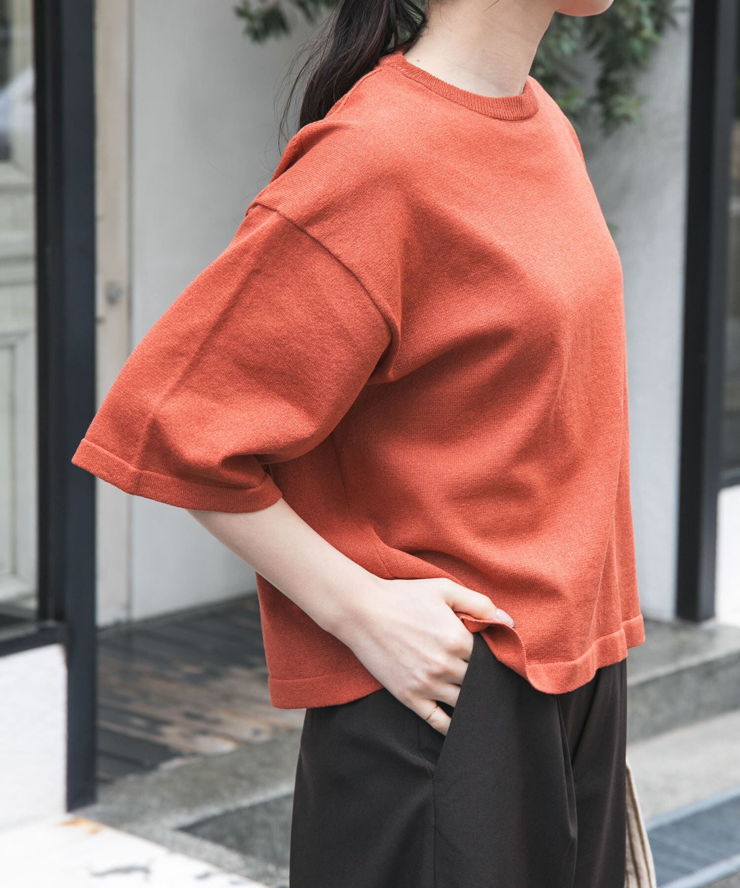 URBAN RESEARCH DOORS「FORK&SPOON　ペーパーニットTシャツ」|ニット・セーター|