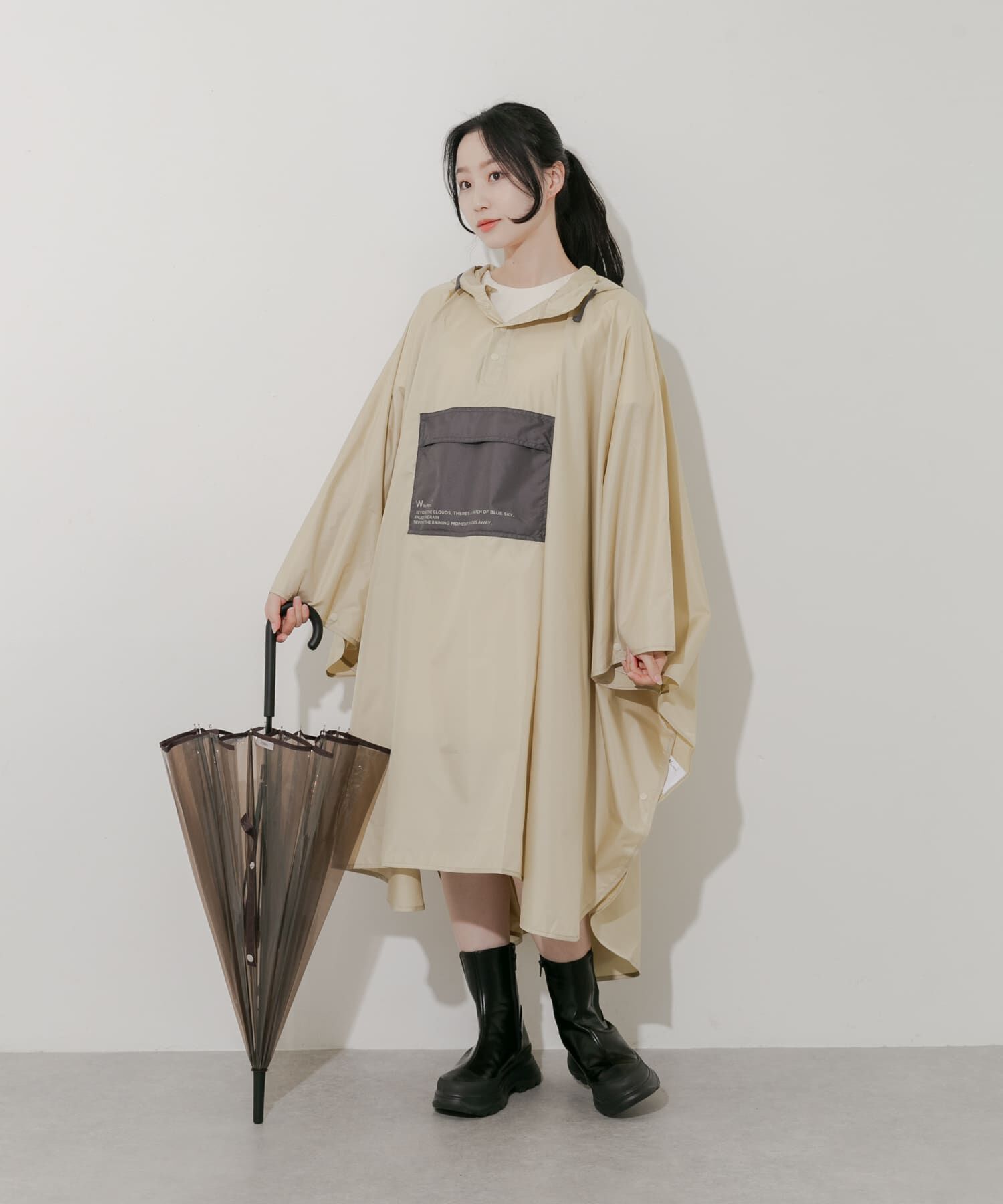 SMELLY「Wpc.　ユニセックス バイカラーパッカブルポンチョ」|ポンチョ・ケープ|