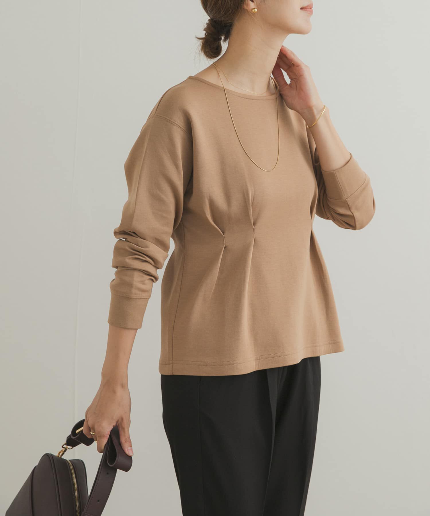 URBAN RESEARCH DOORS「ライトダンボールウエストタックプルオーバー」|Tシャツ・カットソー|