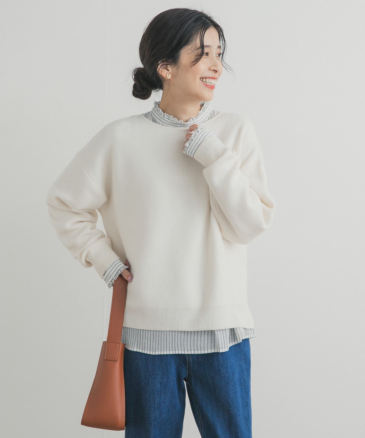 URBAN RESEARCH DOORS「ボートネックスムースプルオーバー」|ニット・セーター|