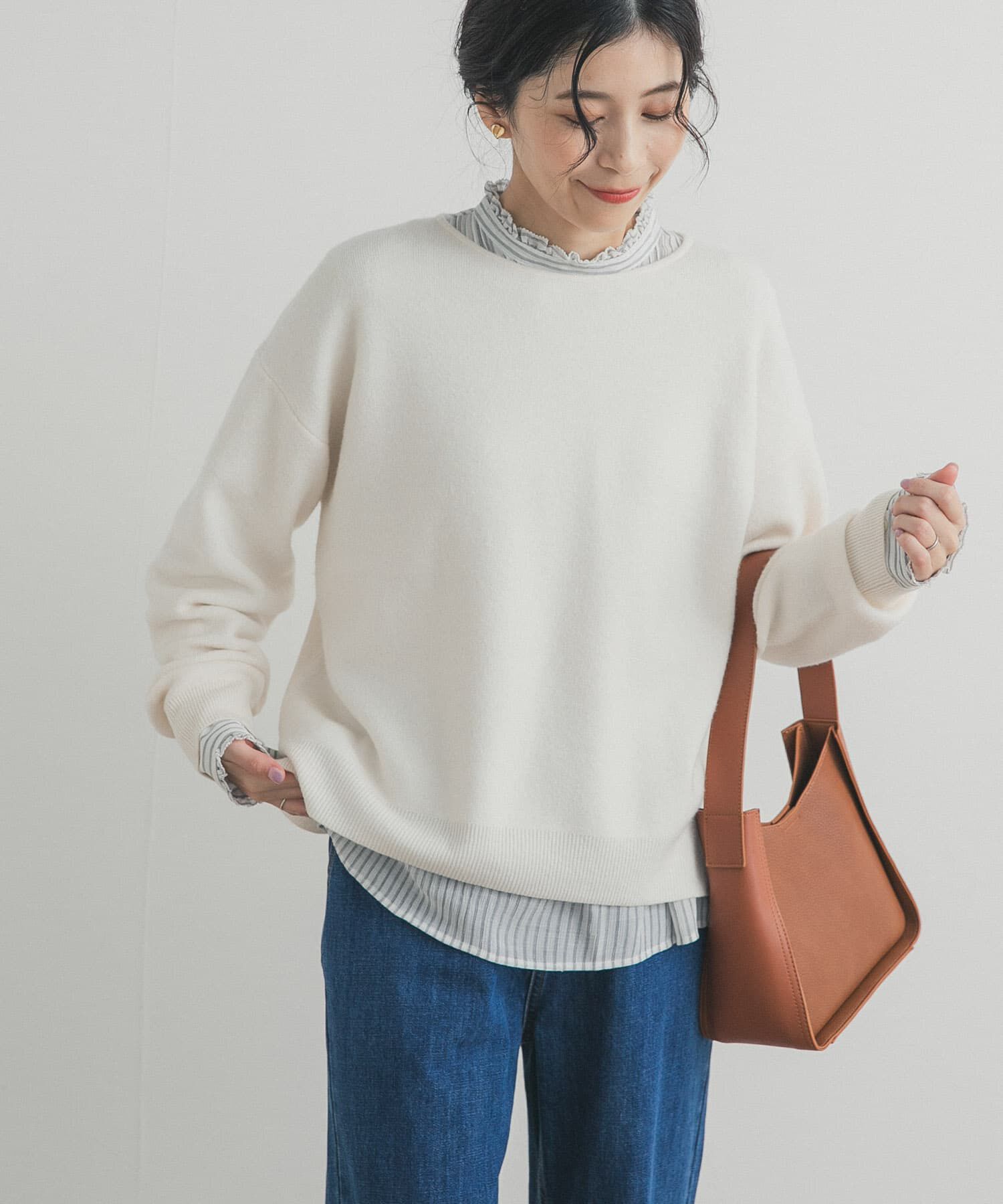 URBAN RESEARCH DOORS「ボートネックスムースプルオーバー」|ニット・セーター|