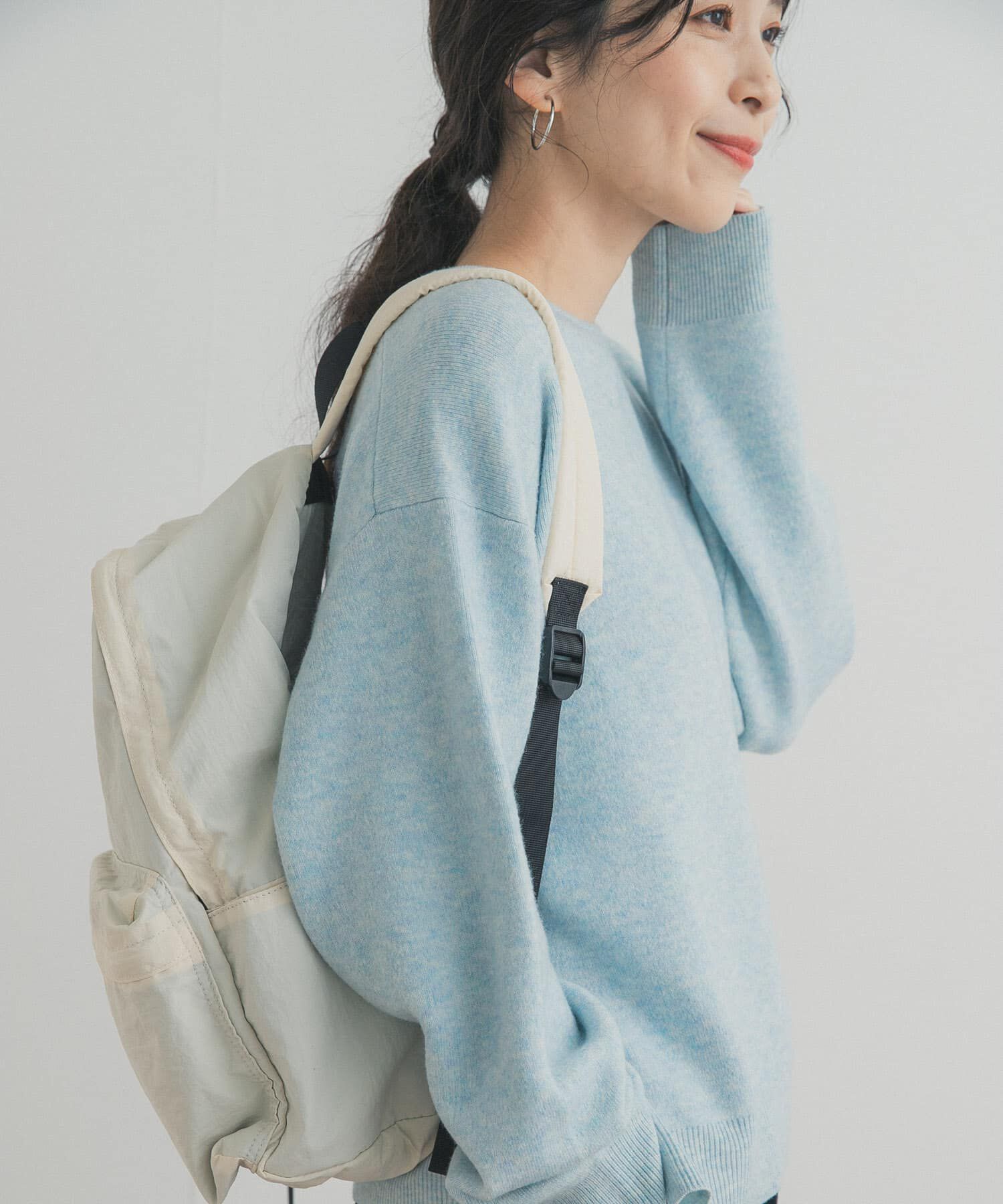 URBAN RESEARCH DOORS「ボートネックスムースプルオーバー」|ニット・セーター|ブルー系その他