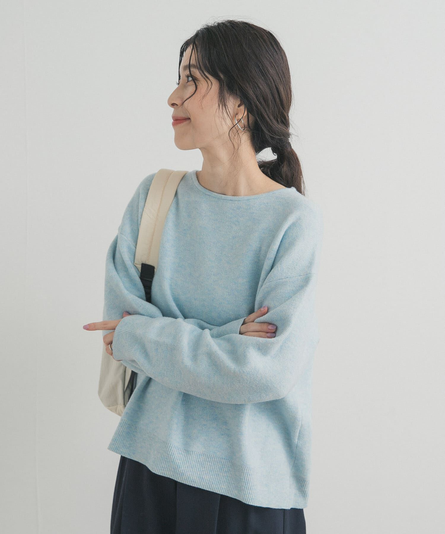 URBAN RESEARCH DOORS「ボートネックスムースプルオーバー」|ニット・セーター|