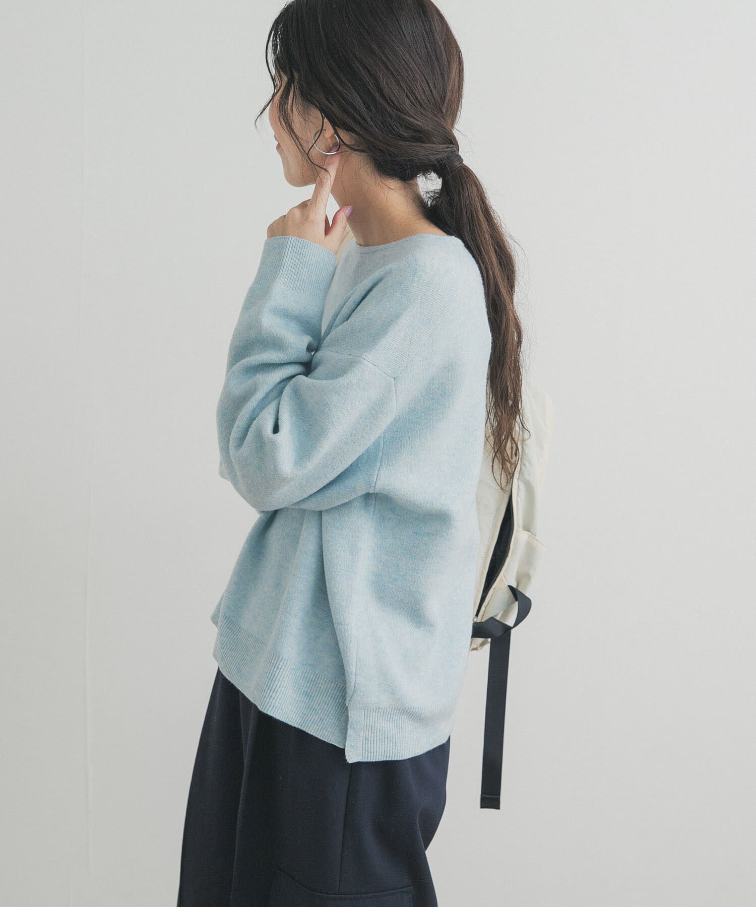 URBAN RESEARCH DOORS「ボートネックスムースプルオーバー」|ニット・セーター|