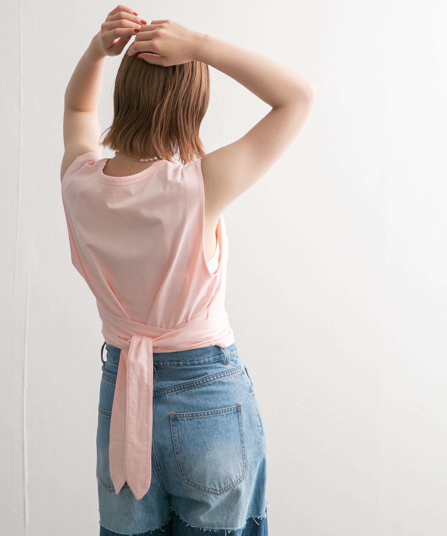  「ウエストノットノースリーブトップス」|Tシャツ・カットソー|