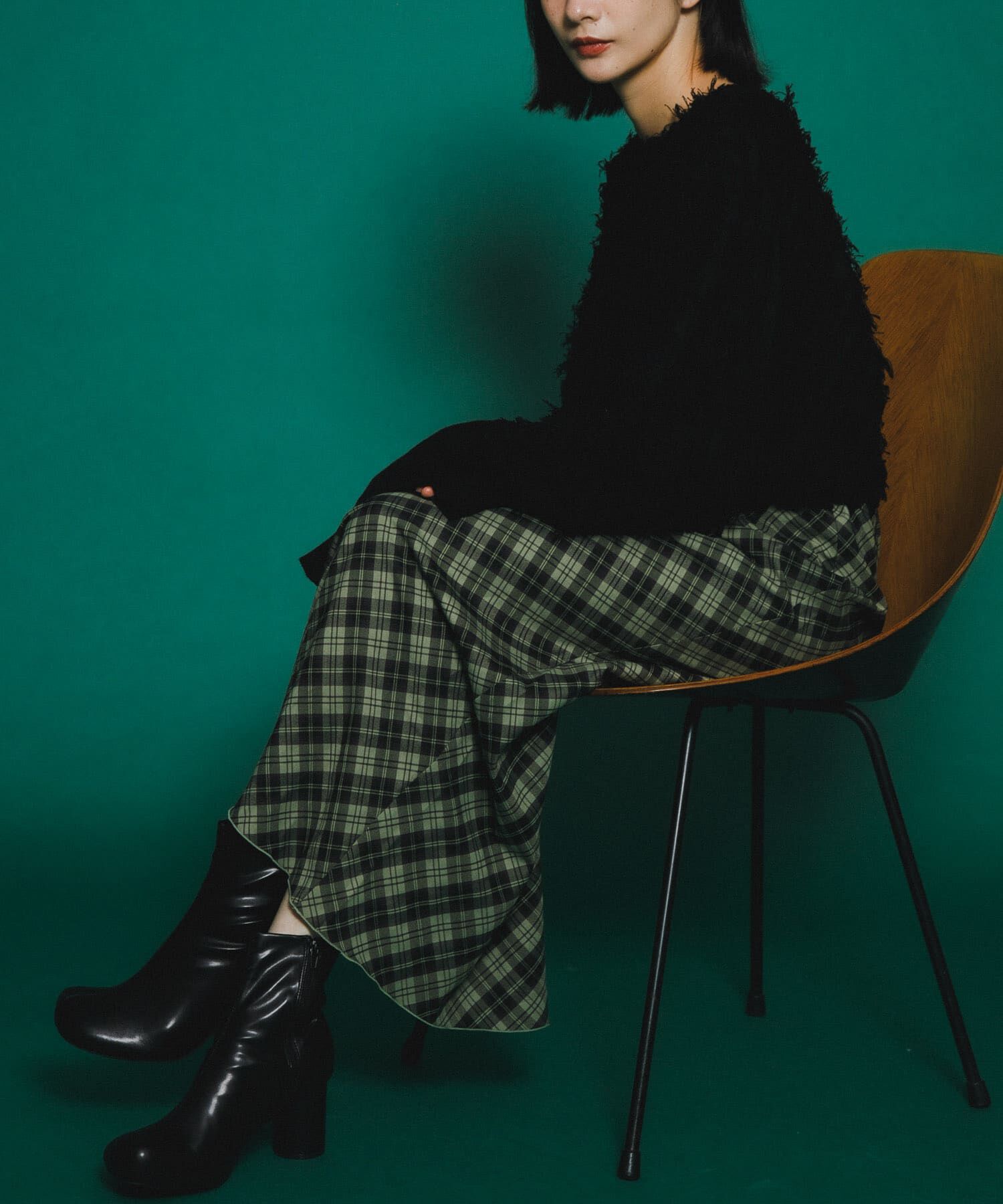  「チェックナロースカート(裏付)」|スカート|