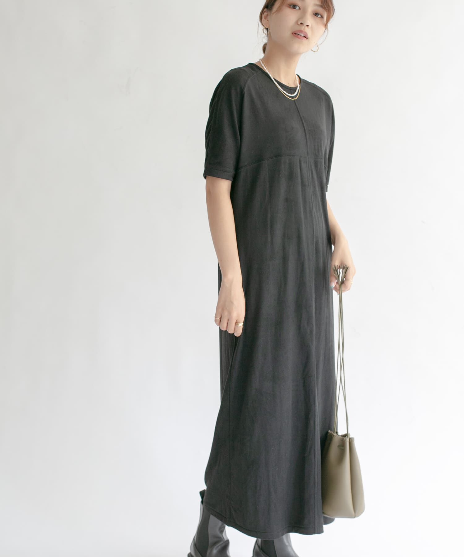  「スエードロングワンピース」|ワンピース|