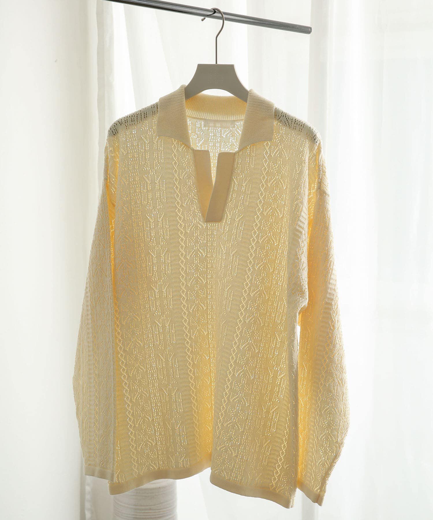 SENSE OF PLACE by URBAN RESEARCH「『ユニセックス』レースアミニットポロシャツ」|ニット・セーター|