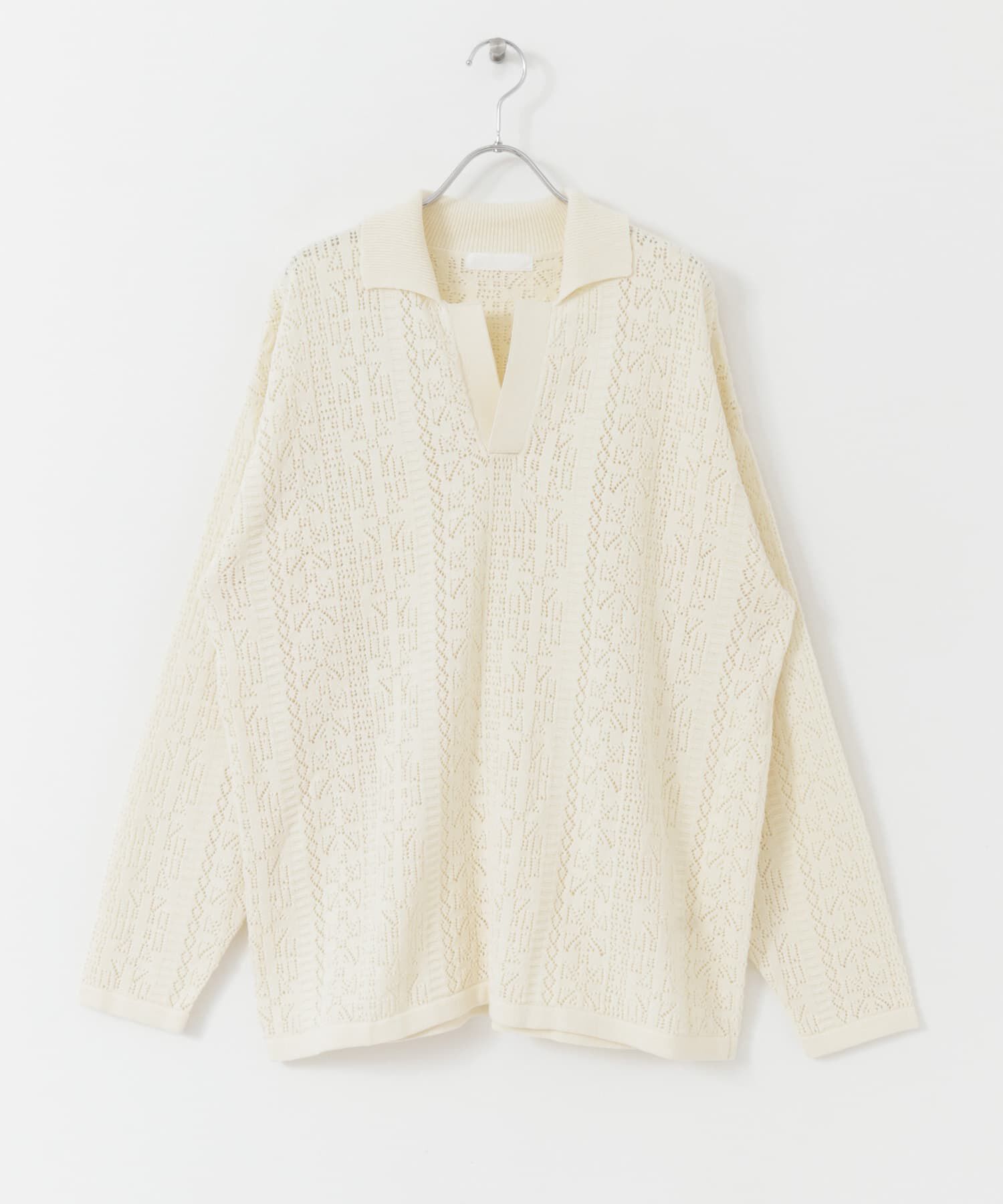 SENSE OF PLACE by URBAN RESEARCH「『ユニセックス』レースアミニットポロシャツ」|ニット・セーター|