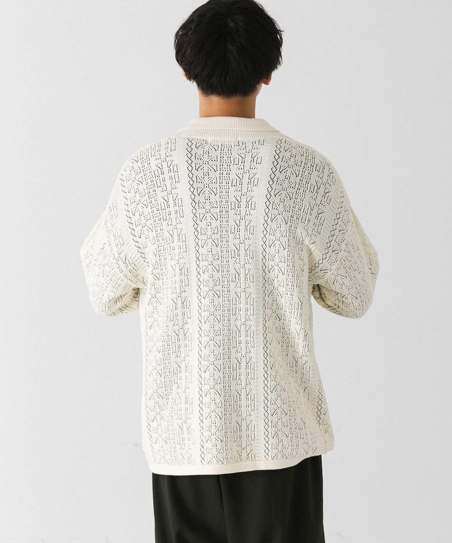 SENSE OF PLACE by URBAN RESEARCH「『ユニセックス』レースアミニットポロシャツ」|ニット・セーター|