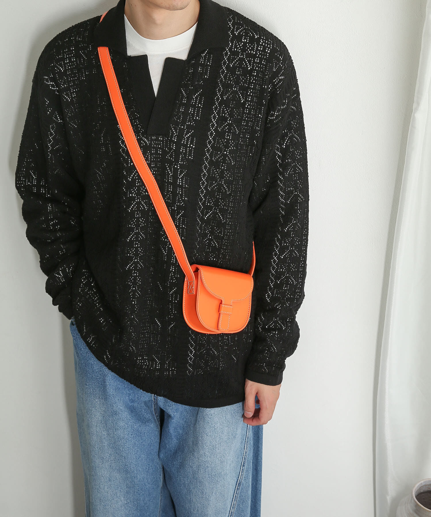 SENSE OF PLACE by URBAN RESEARCH「『ユニセックス』レースアミニットポロシャツ」|ニット・セーター|