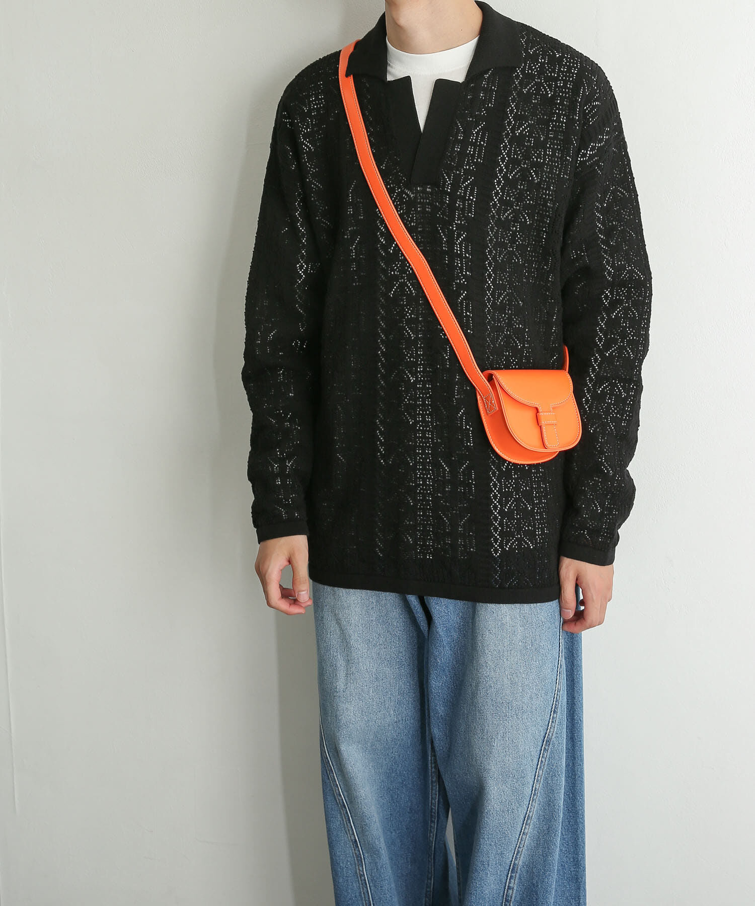 SENSE OF PLACE by URBAN RESEARCH「『ユニセックス』レースアミニットポロシャツ」|ニット・セーター|