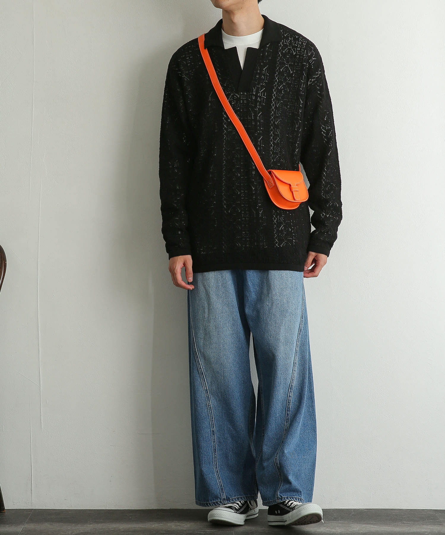 SENSE OF PLACE by URBAN RESEARCH「『ユニセックス』レースアミニットポロシャツ」|ニット・セーター|