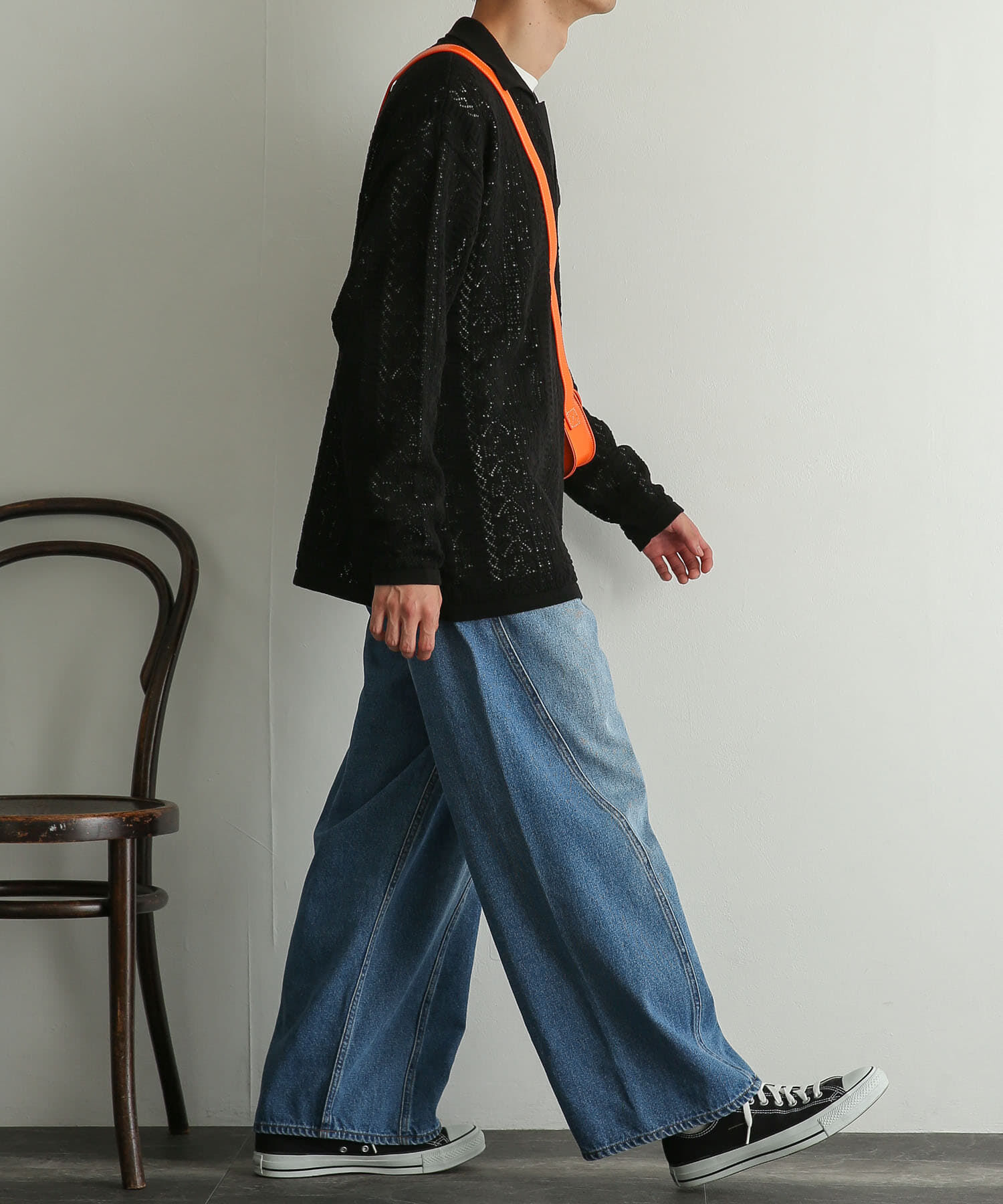 SENSE OF PLACE by URBAN RESEARCH「『ユニセックス』レースアミニットポロシャツ」|ニット・セーター|