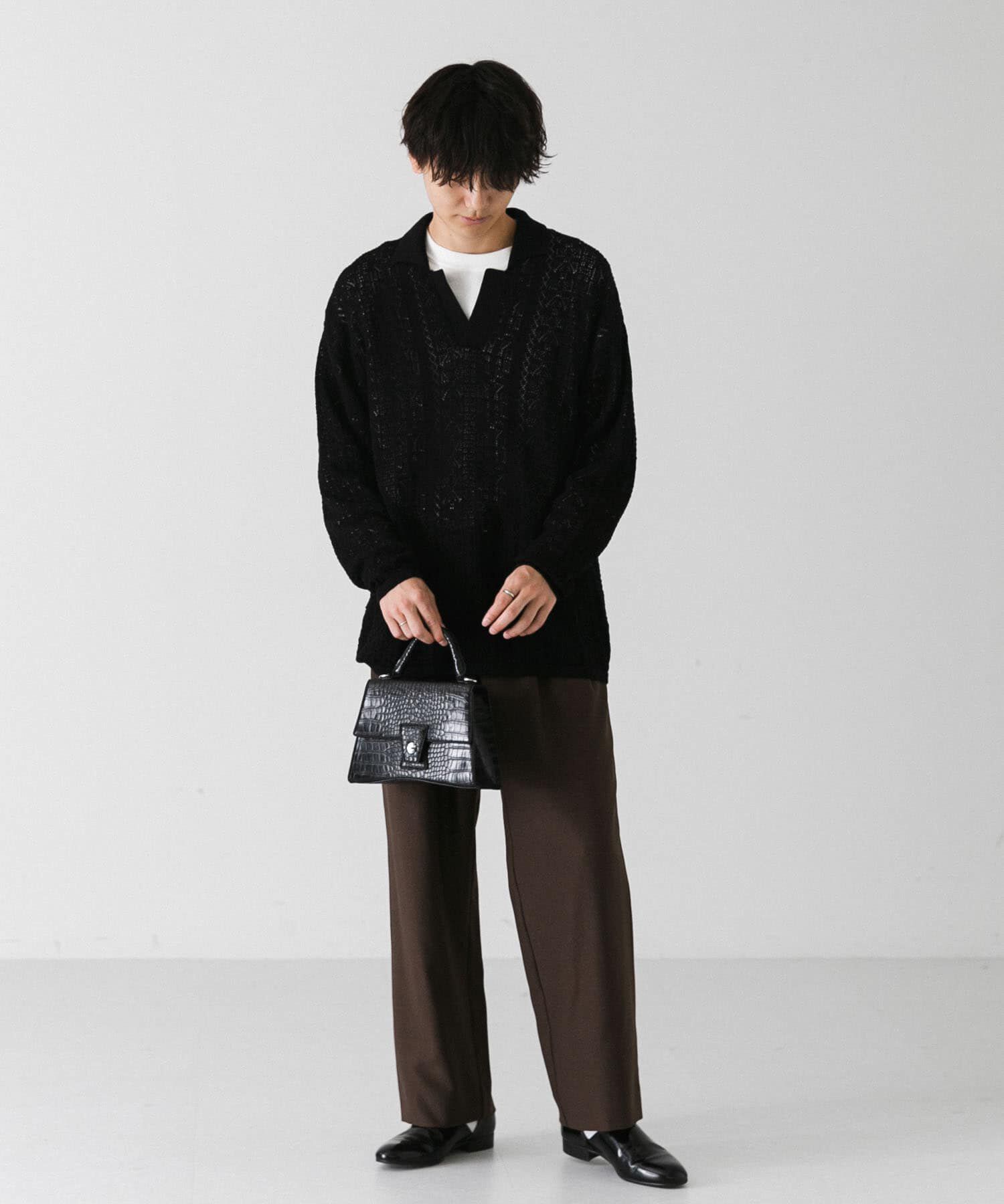 SENSE OF PLACE by URBAN RESEARCH「『ユニセックス』レースアミニットポロシャツ」|ニット・セーター|