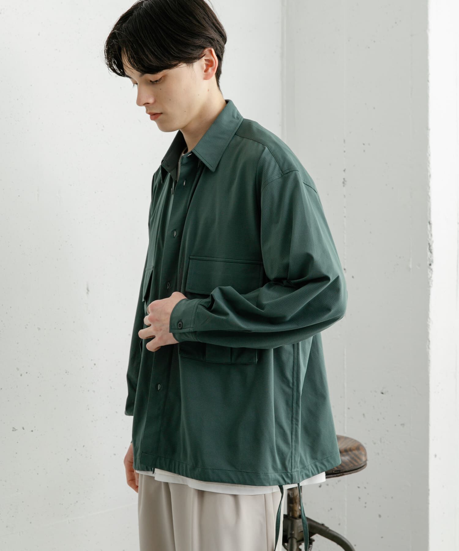 SENSE OF PLACE by URBAN RESEARCH「ドットメッシュダブルポケットロングスリーブシャツ」|シャツ・ブラウス|