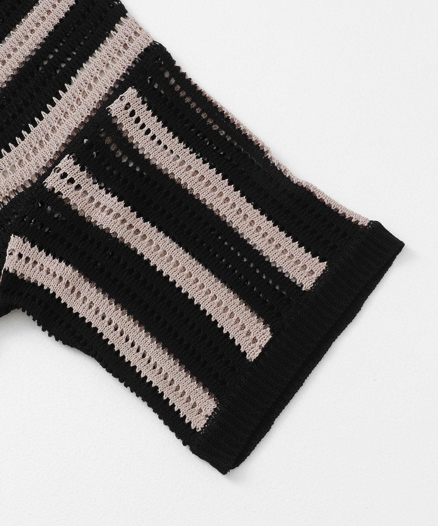 SENSE OF PLACE by URBAN RESEARCH「ストライプショートスリーブニットシャツ」|ニット・セーター|