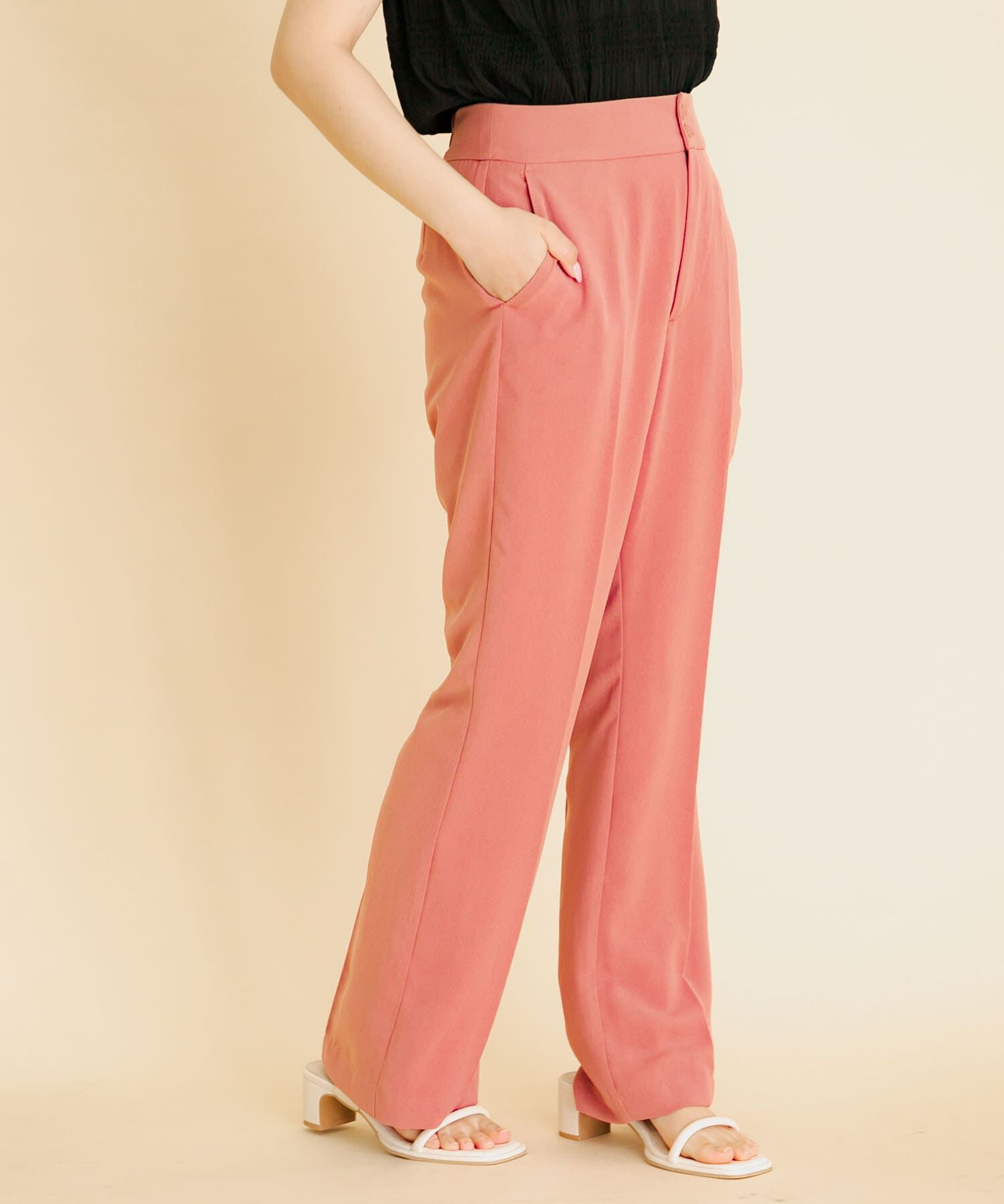 SENSE OF PLACE by URBAN RESEARCH「ハイウエストセミフレアパンツ」|その他|ライトピンク