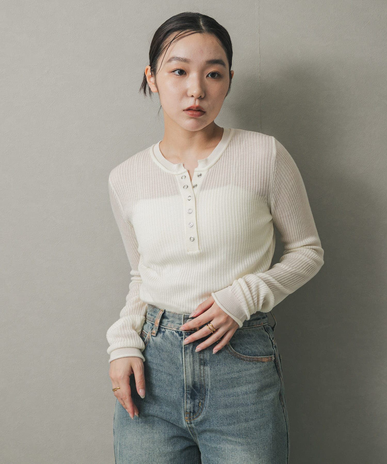 SENSE OF PLACE by URBAN RESEARCH「シアーヘンリーネックセーター」|ニット・セーター|