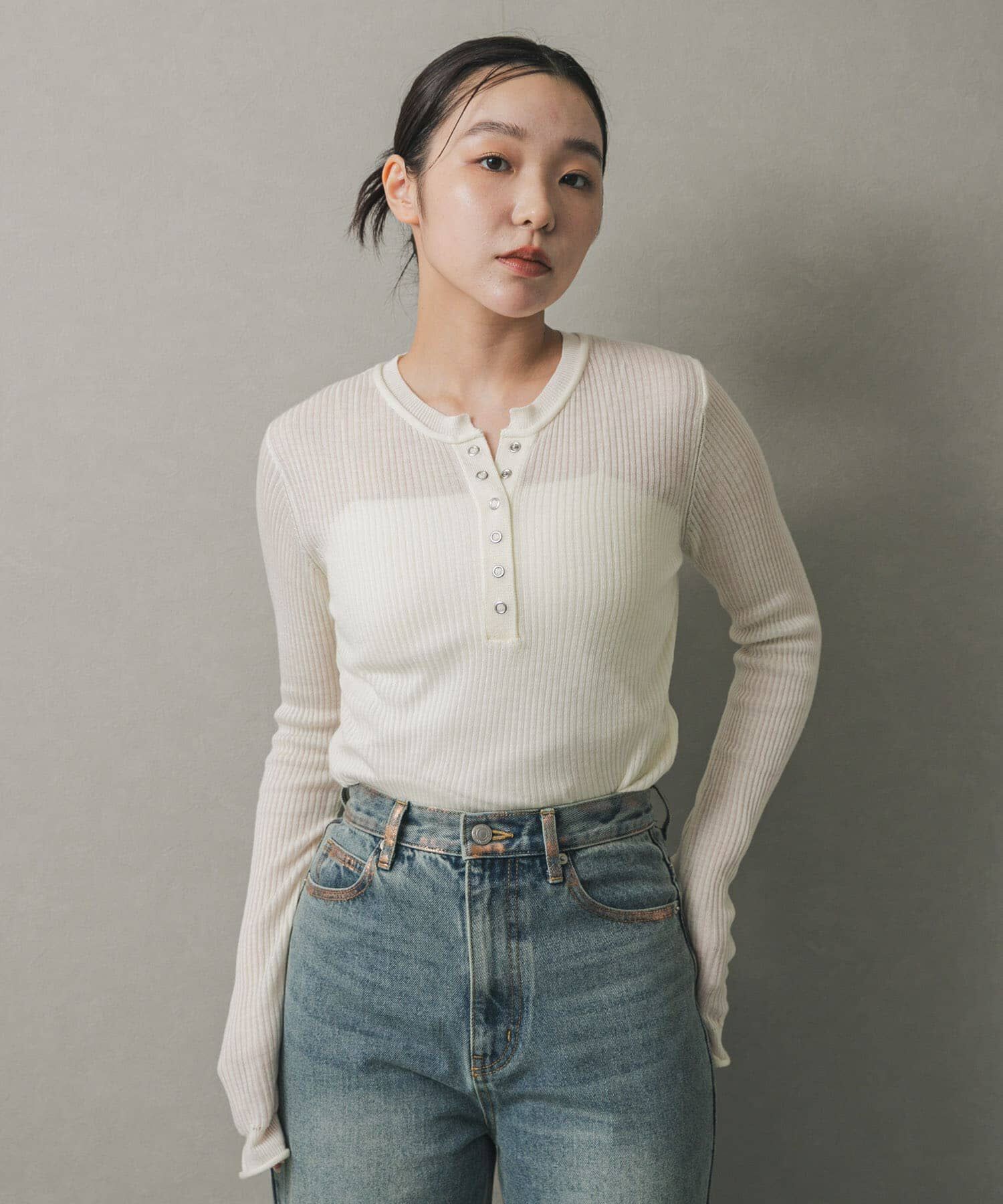 SENSE OF PLACE by URBAN RESEARCH「シアーヘンリーネックセーター」|ニット・セーター|