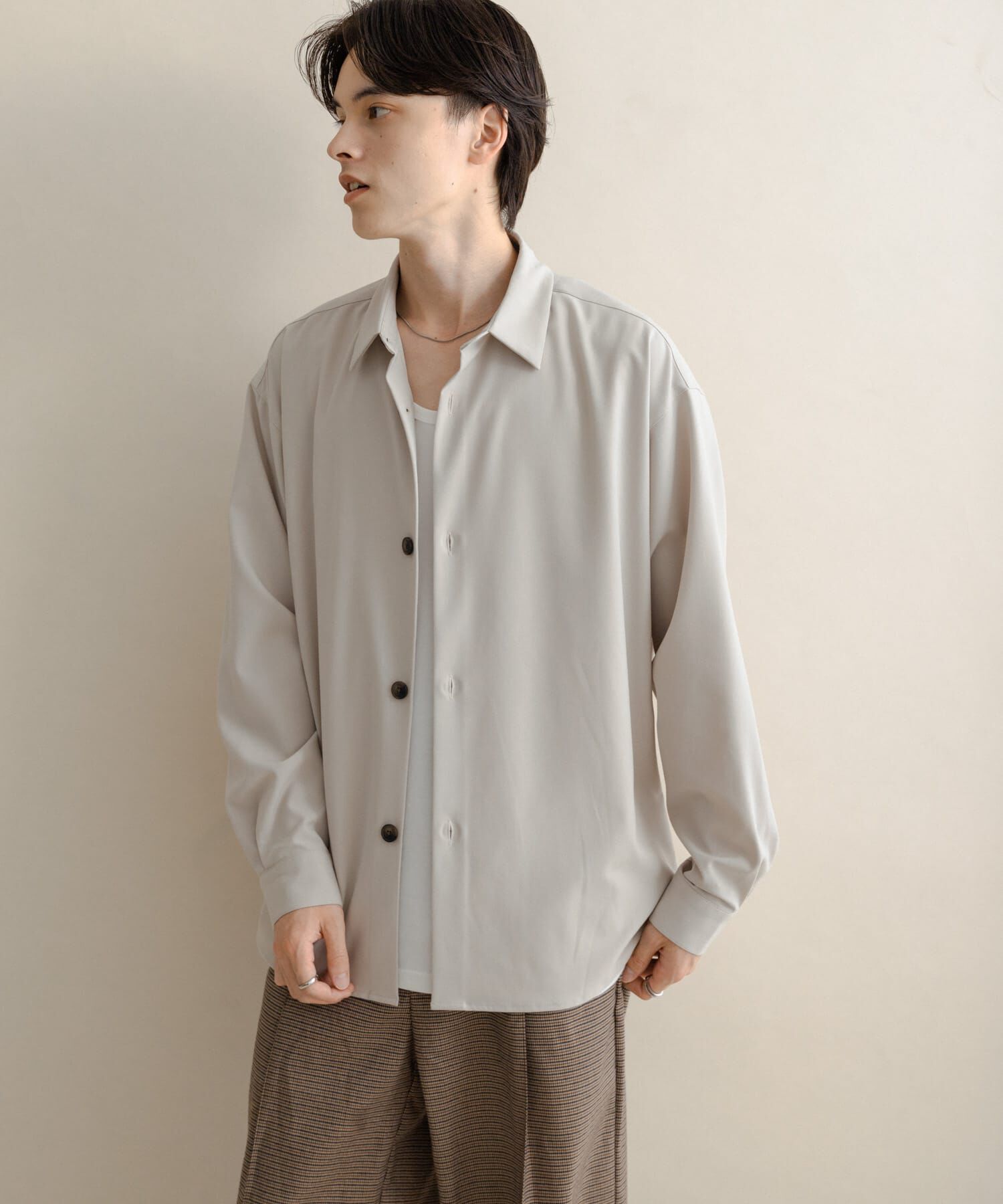 SENSE OF PLACE by URBAN RESEARCH「カラールーズシャツ」|シャツ・ブラウス|ライトベージュ