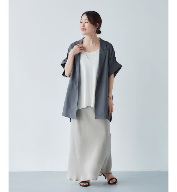 le.coeur blanc「《手洗い可能》ミラノリブVネックベスト」|ベスト・ジレ|