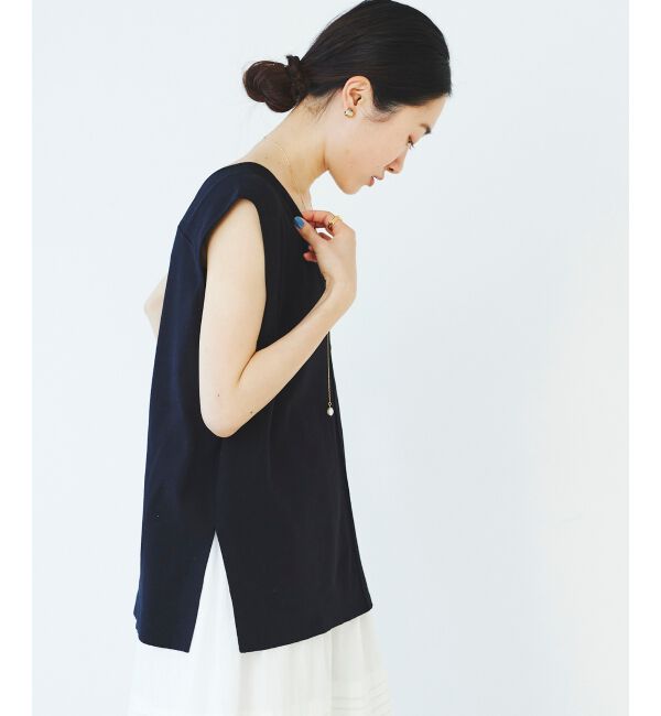 le.coeur blanc「《手洗い可能》ミラノリブVネックベスト」|ベスト・ジレ|