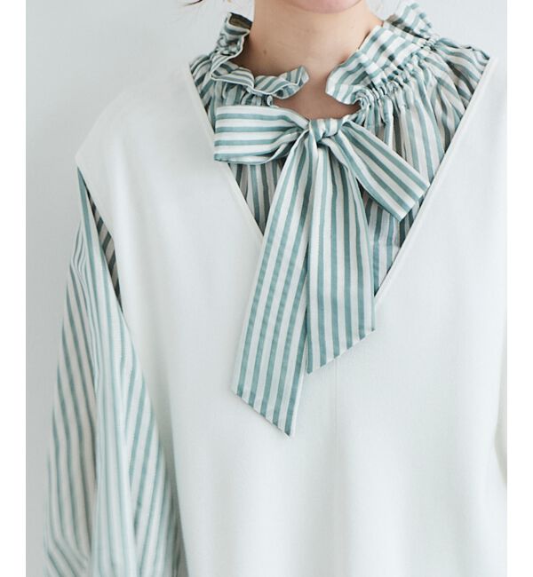 le.coeur blanc「《手洗い可能》ミラノリブVネックベスト」|ベスト・ジレ|