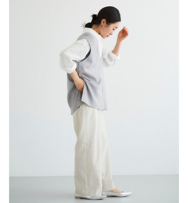 le.coeur blanc「《手洗い可能》ミラノリブVネックベスト」|ベスト・ジレ|