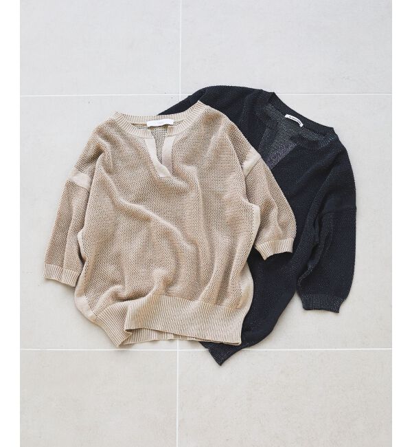 le.coeur blanc「ラメスキッパーメッシュニット」|ニット・セーター|